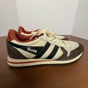 Gola Retro Low Top Sneakers White Tan Classic Trainer